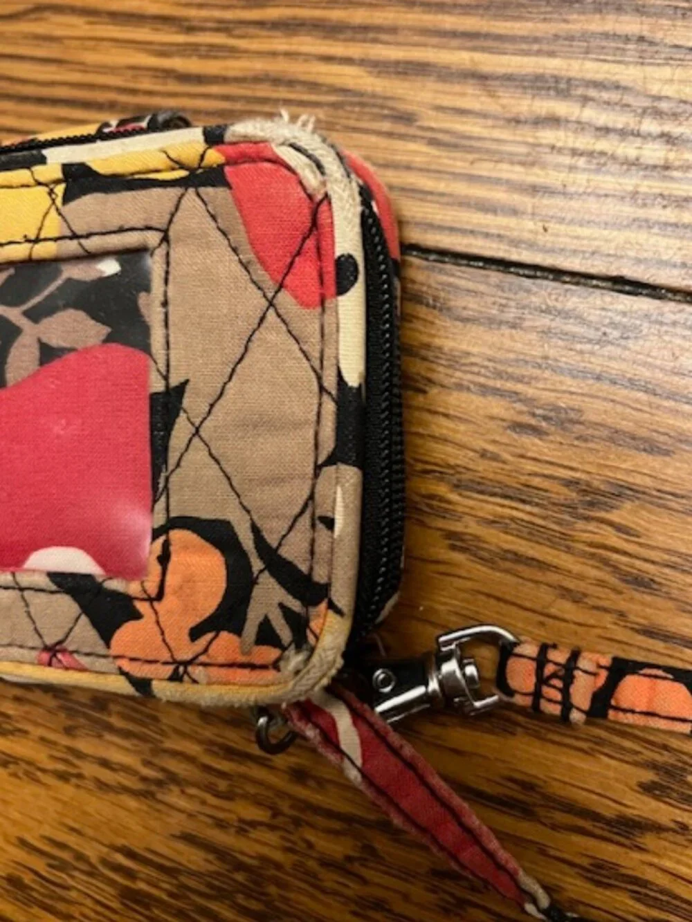 Authentic Vera Bradley wristlet wallet, Multi color, Zip Around, Good Condition! - Picture 6 of 6